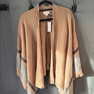 Velvet Cozy Tan and Gray Drape Cardigan